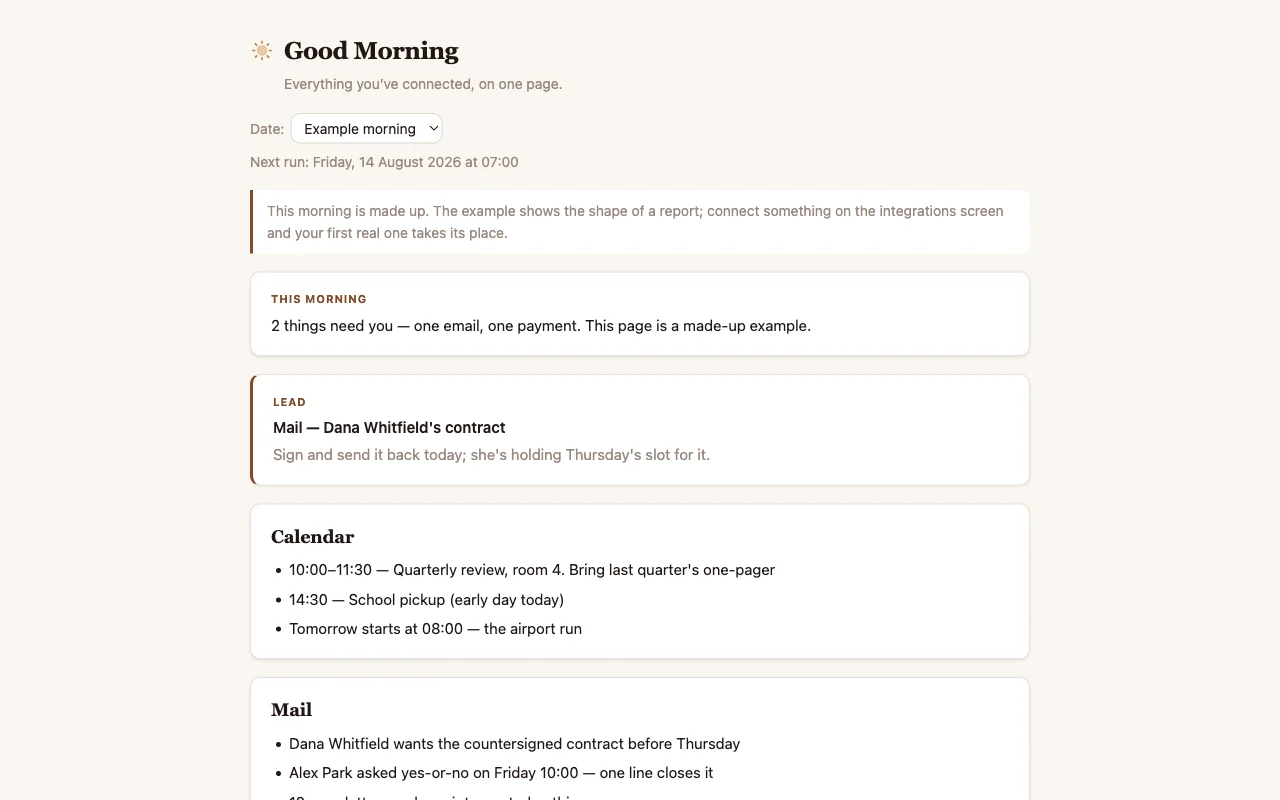 Good Morning app preview