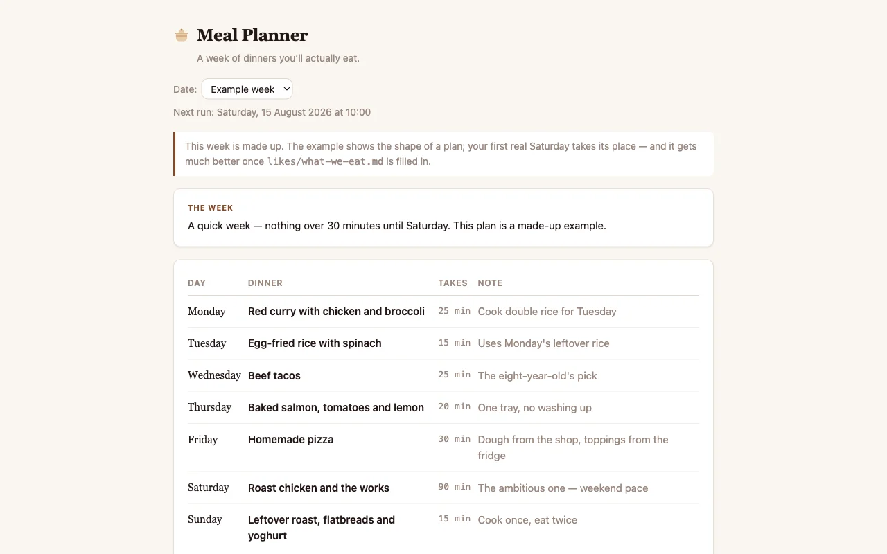 Meal Planner app preview