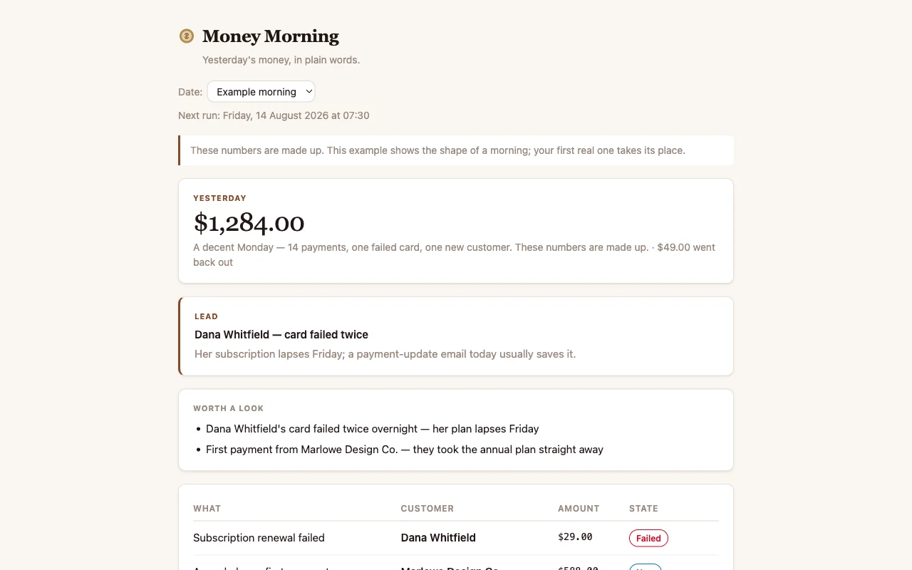 Money Morning app preview