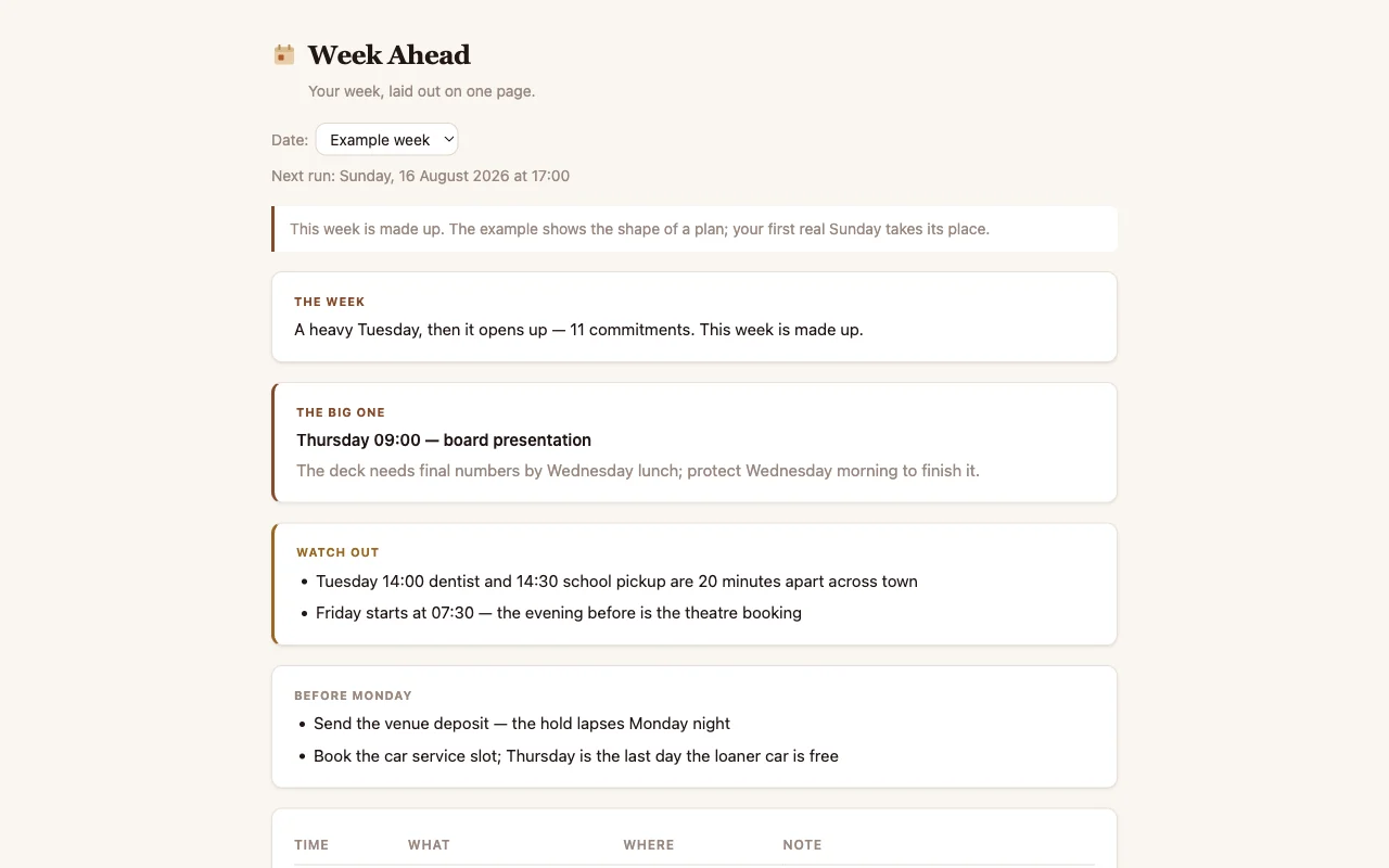 Week Ahead app preview